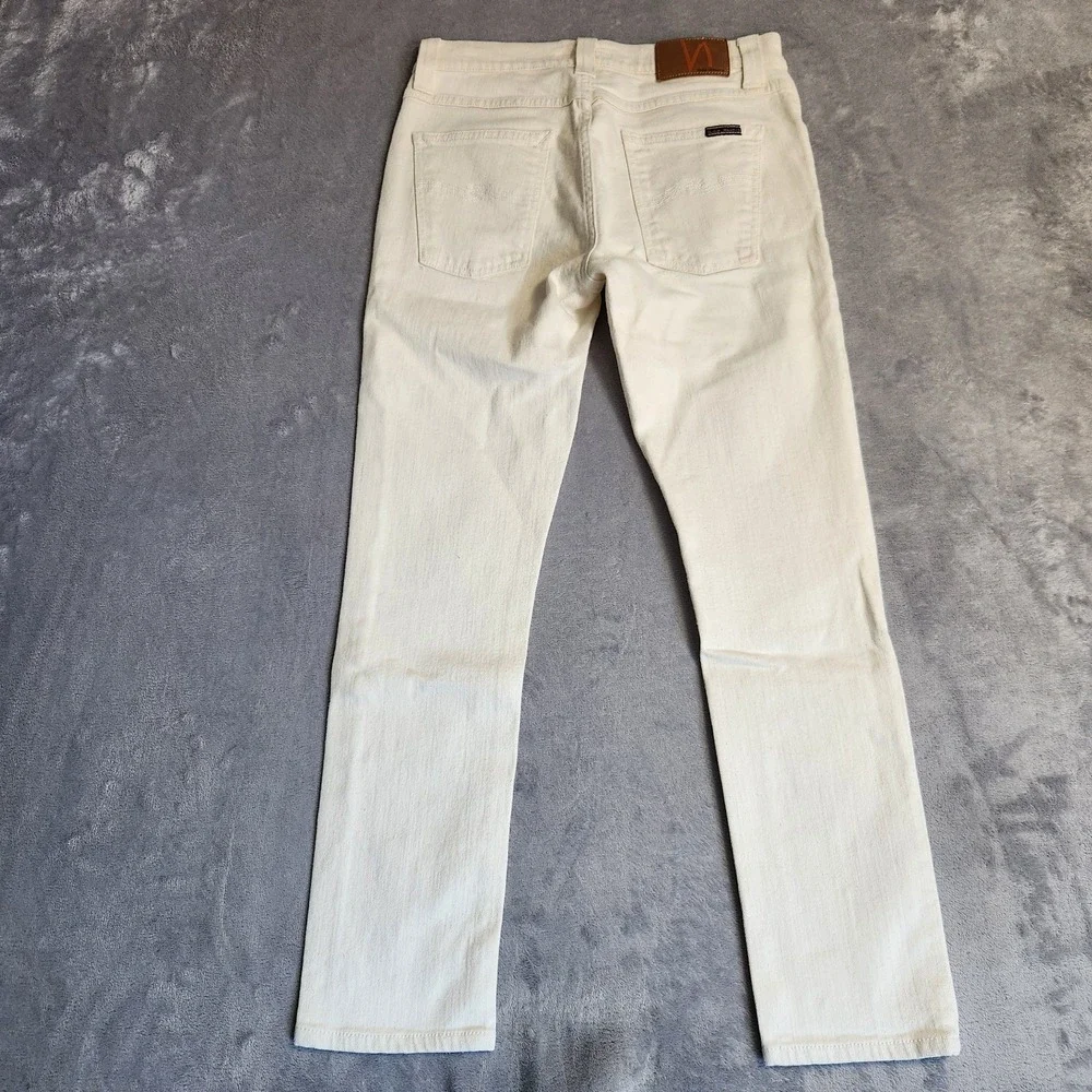 Nudie Jeans Co. Lean Dean Ecru Beach Slim Fit Organic Denim W28 L30 28x30 Cream